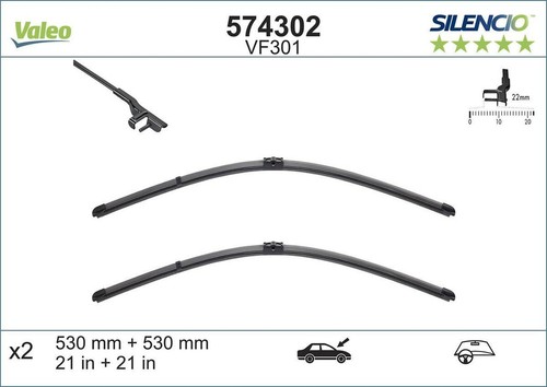Valeo wiper blade front set