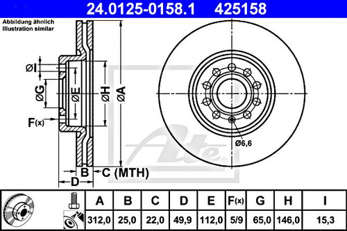 Brake disc ate - brake, fits