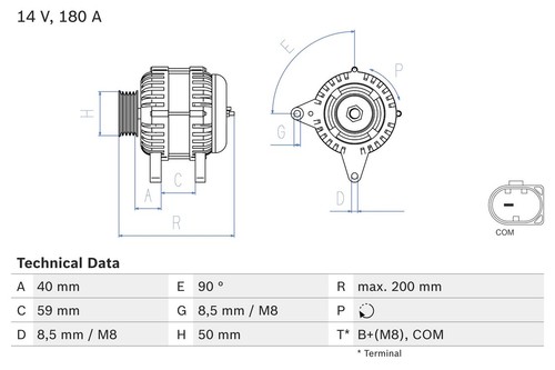 Bosch generator for audi - for, 8v