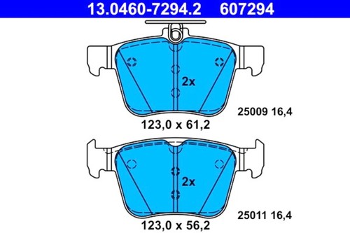 Disc brake pad set - ate, fits