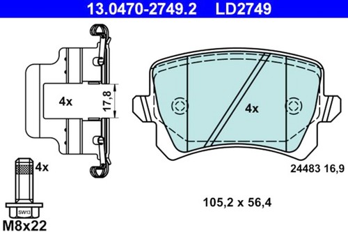 Disc ceramic brake pad - brake, set