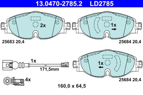 Disc ceramic brake pad set - disc,