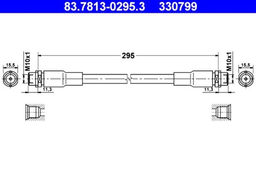 Brake hose ate fits audi - hose,