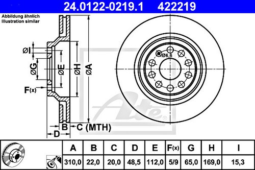 Brake disc ate fits - ate,