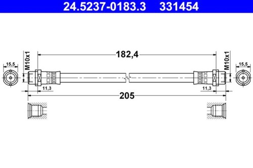 Brake hose ate fits audi - hose,