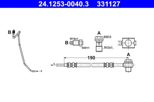 Brake hose ate fits audi - ate,